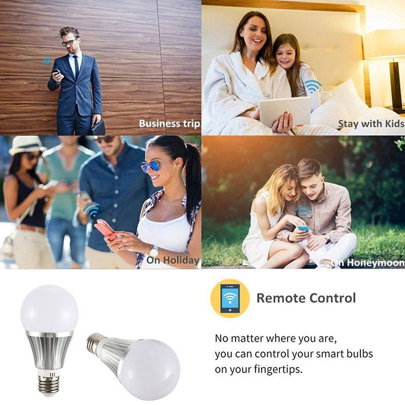7W E27 RGBW LED WiFi  Smart Light Bulb, AC85-265V, Work With Aleax Google Home